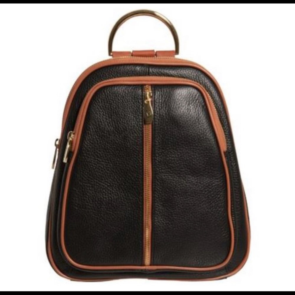 Valentina Black Real Leather Bag / Backpack